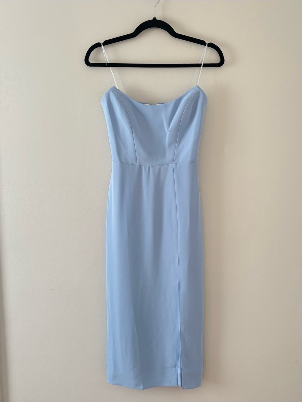 Amanda Uprichard NWT Chamberlain Strapless Sheath Midi Dress Side Slit Revolve - Picture 3 of 7